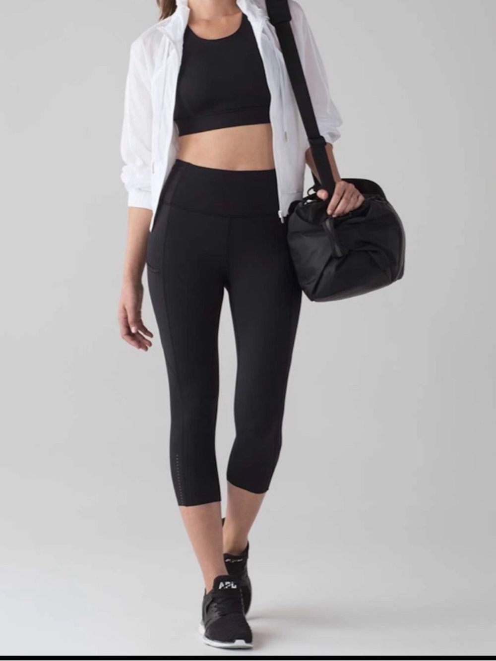 lululemon athletica Black High-Waist Capri Leggings